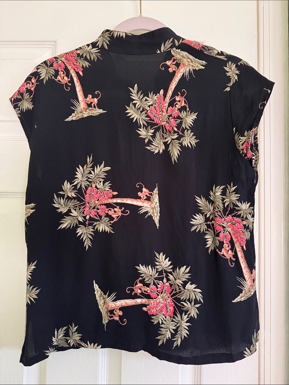 Loco Lindo monkey & palm tree button down blouse - L - Picture 3 of 5